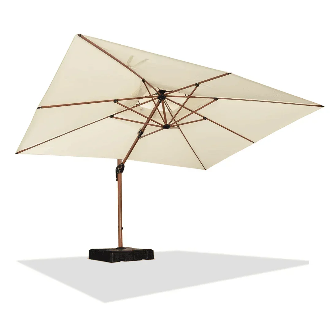 PURPLE LEAF 9 x 12 / 10 x 13 ft Rectangular Patio Umbrella Aluminum Cantilever Umbrella in Wood Color - Image 70