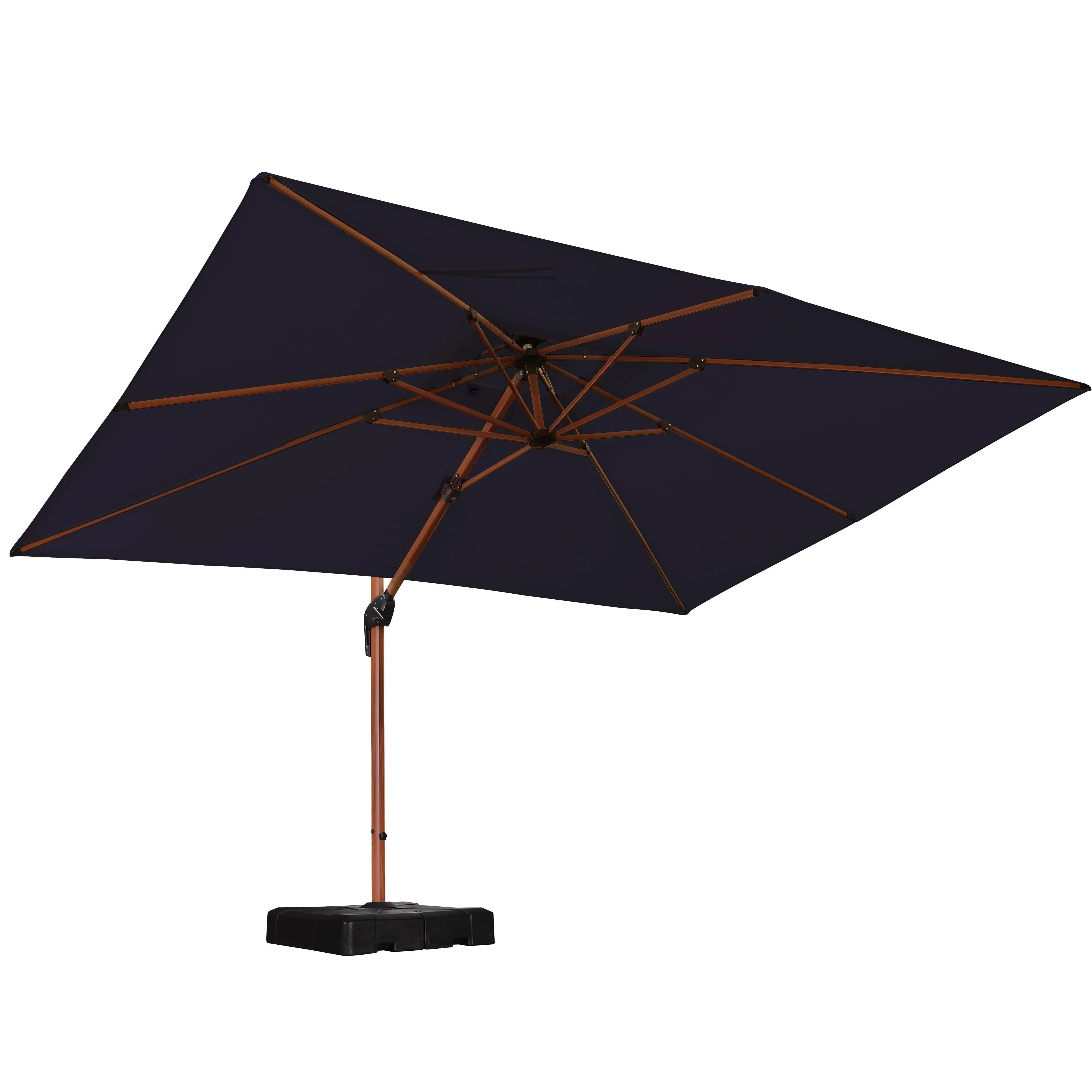 PURPLE LEAF 9 x 12 / 10 x 13 ft Rectangular Patio Umbrella Aluminum Cantilever Umbrella in Wood Color - Image 72