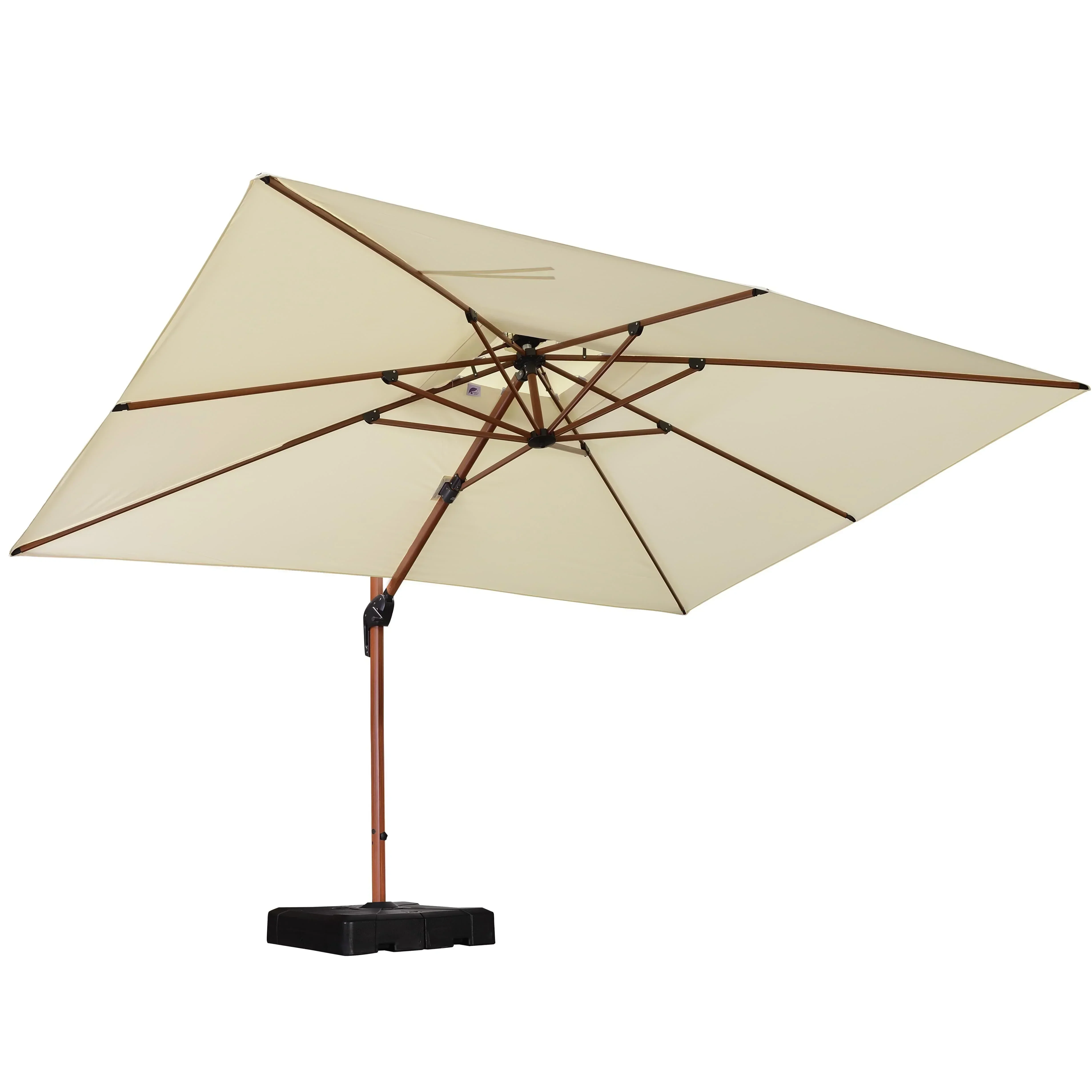 PURPLE LEAF 9 x 12 / 10 x 13 ft Rectangular Patio Umbrella Aluminum Cantilever Umbrella in Wood Color - Image 73