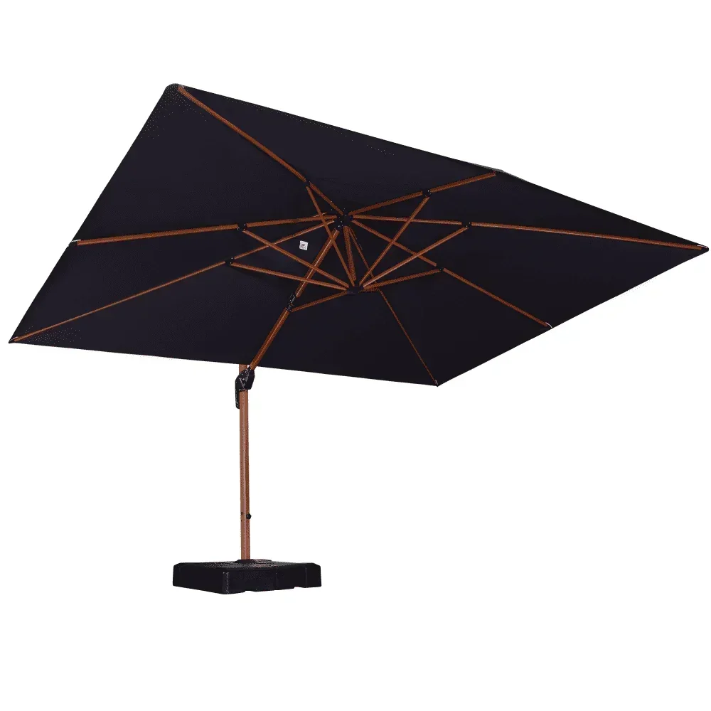 PURPLE LEAF 9 x 12 / 10 x 13 ft Rectangular Patio Umbrella Aluminum Cantilever Umbrella in Wood Color - Image 75