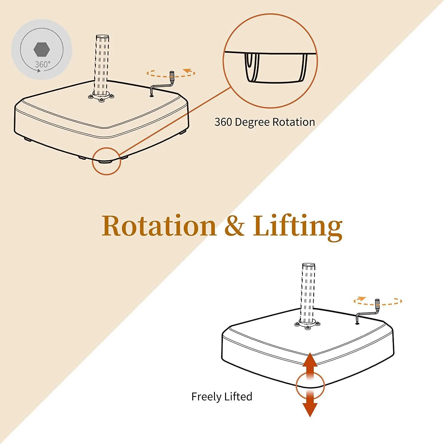 PURPLE LEAF Heavy Patio Umbrella Base with Wheels ZYBASE-8 - Image 11