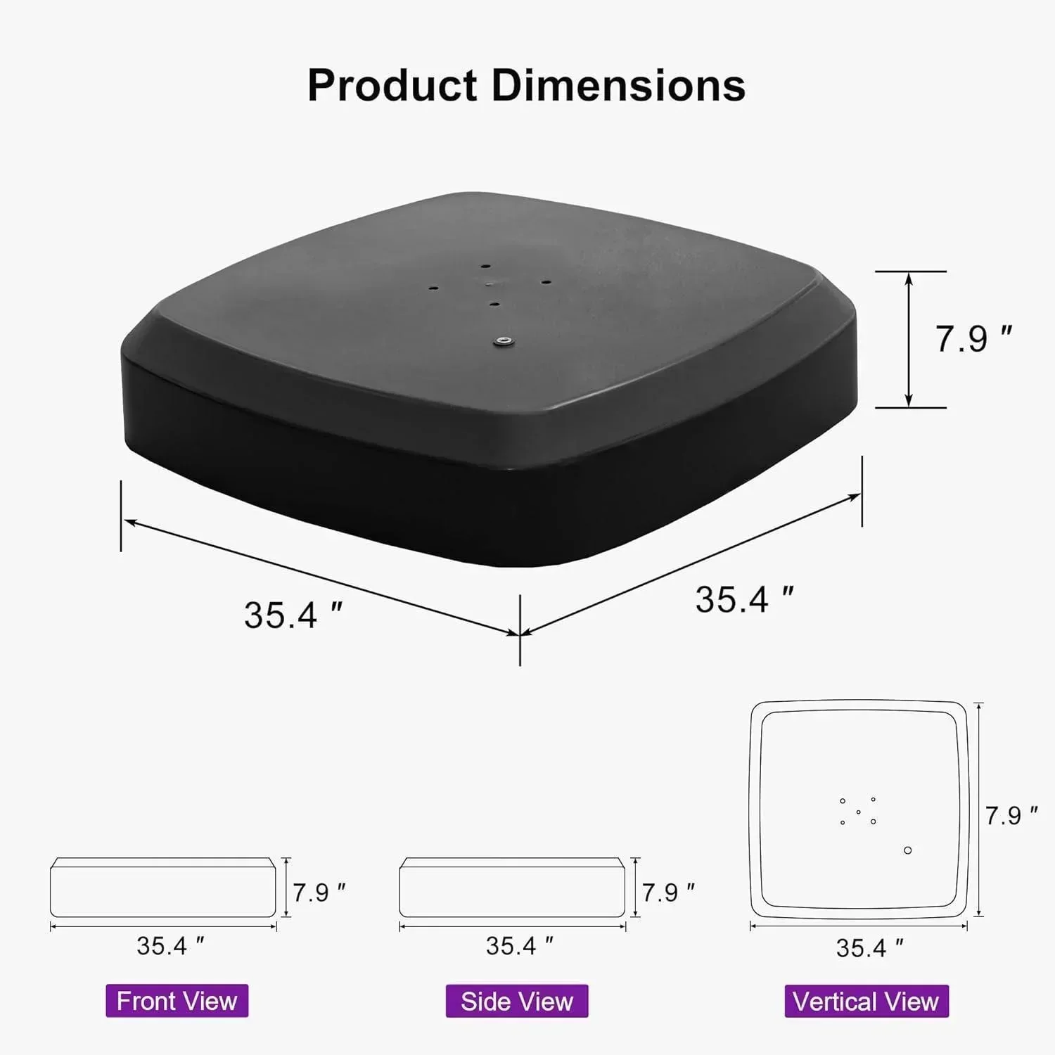 PURPLE LEAF Heavy Patio Umbrella Base with Wheels ZYBASE-8 - Image 25