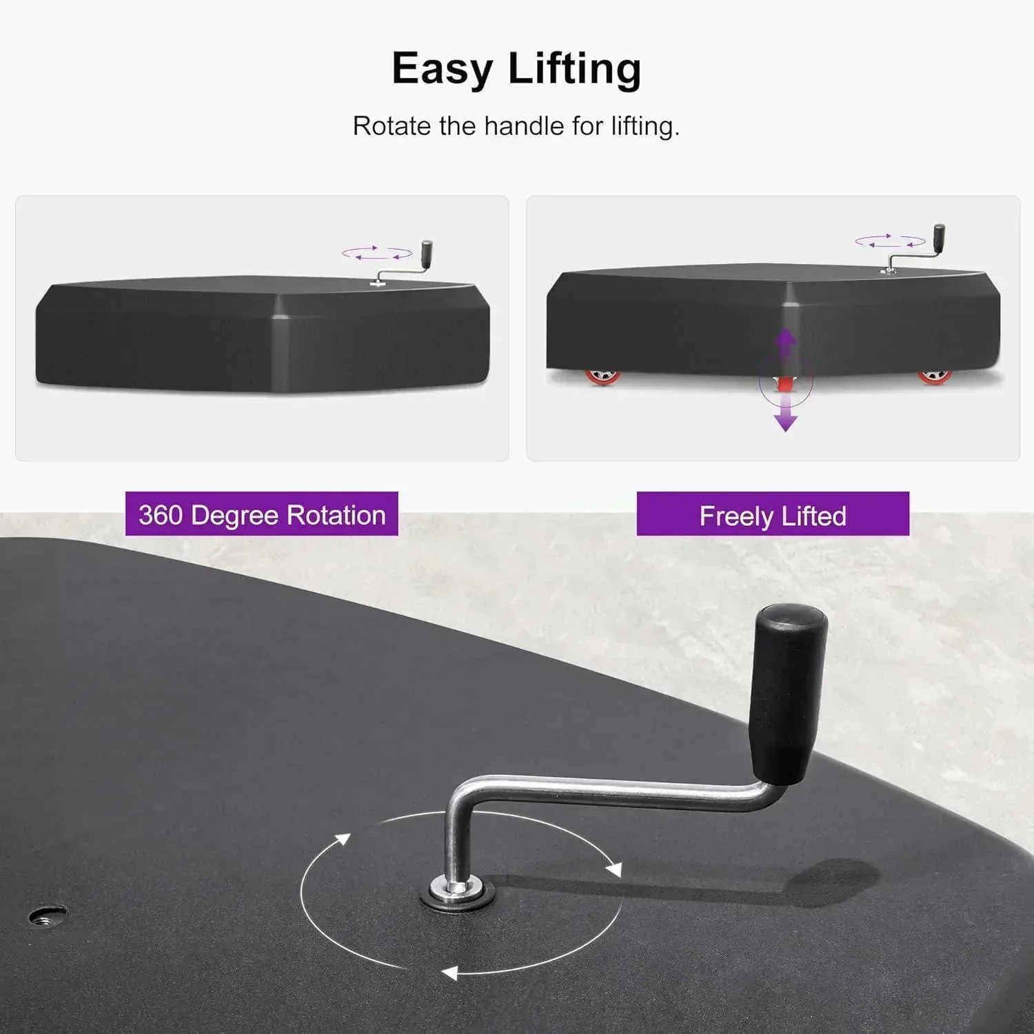 PURPLE LEAF Heavy Patio Umbrella Base with Wheels ZYBASE-8 - Image 26