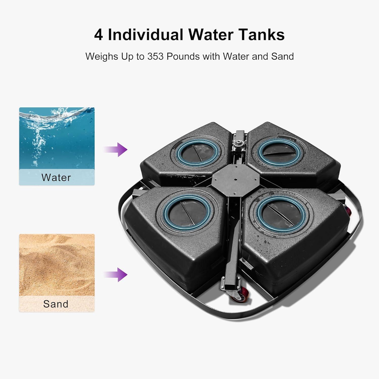 PURPLE LEAF Heavy Patio Umbrella Base with Wheels ZYBASE-8 - Image 27