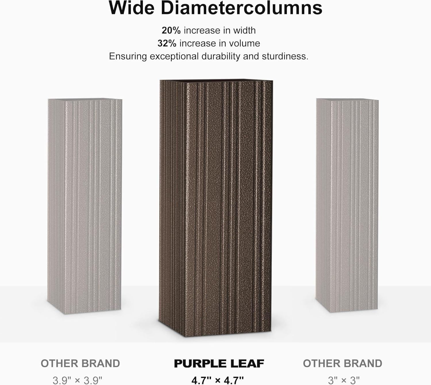 PURPLE LEAF Outdoor Hardtop Gazebo for Garden Bronze Double Roof Aluminum Frame Pavilion - Image 123