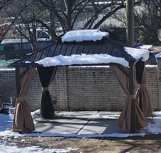 PURPLE LEAF Outdoor Hardtop Gazebo for Garden Bronze Double Roof Aluminum Frame Pavilion - Image 145