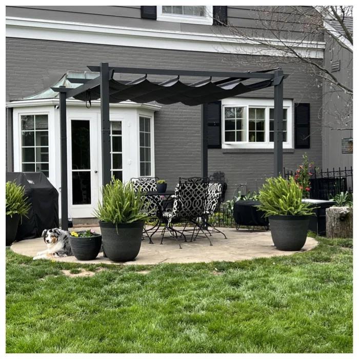 PURPLE LEAF Outdoor Retractable Pergola with Sun Shade Canopy Patio Aluminum Pergola for Garden - Image 137