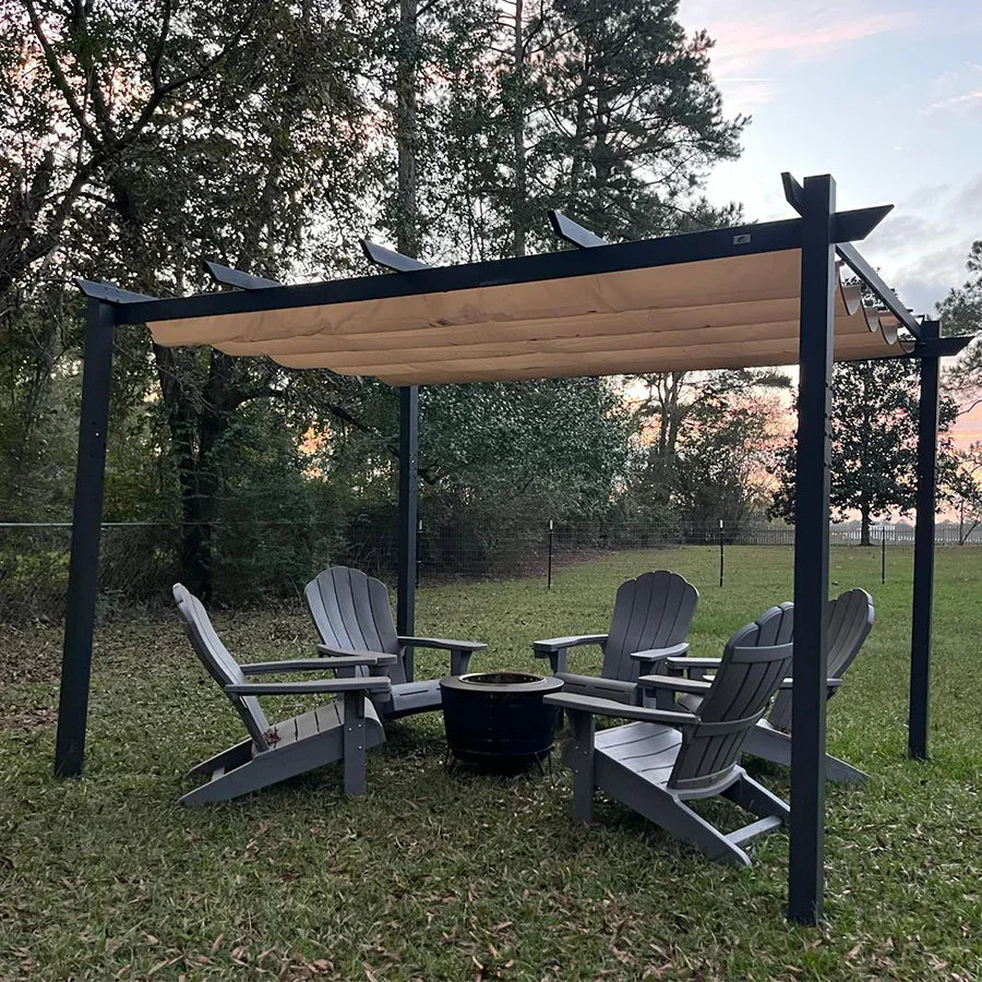 PURPLE LEAF Outdoor Retractable Pergola with Sun Shade Canopy Patio Aluminum Pergola for Garden - Image 141