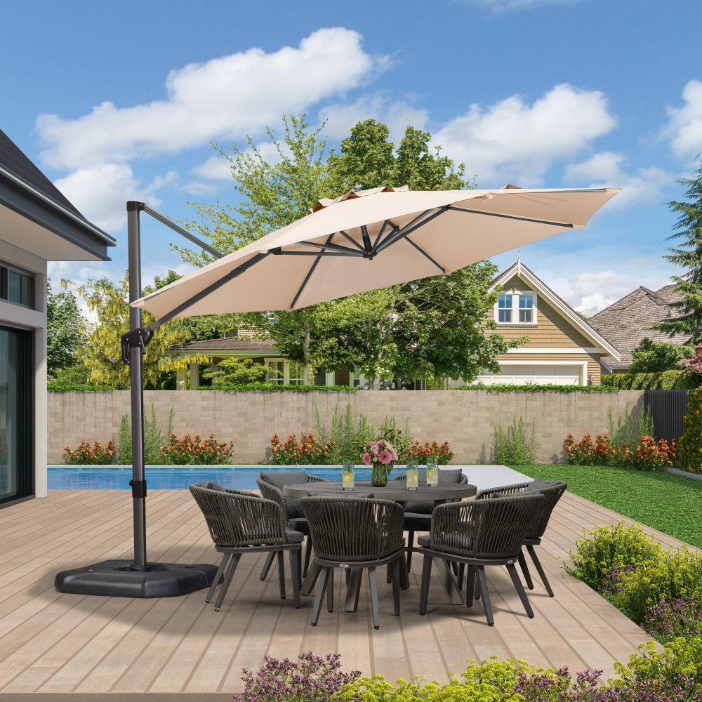 PURPLE LEAF Affordable Outdoor Umbrella Round Cantilever Umbrella for Garden - Image 136