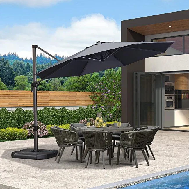 PURPLE LEAF Affordable Outdoor Umbrella Round Cantilever Umbrella for Garden - Image 9