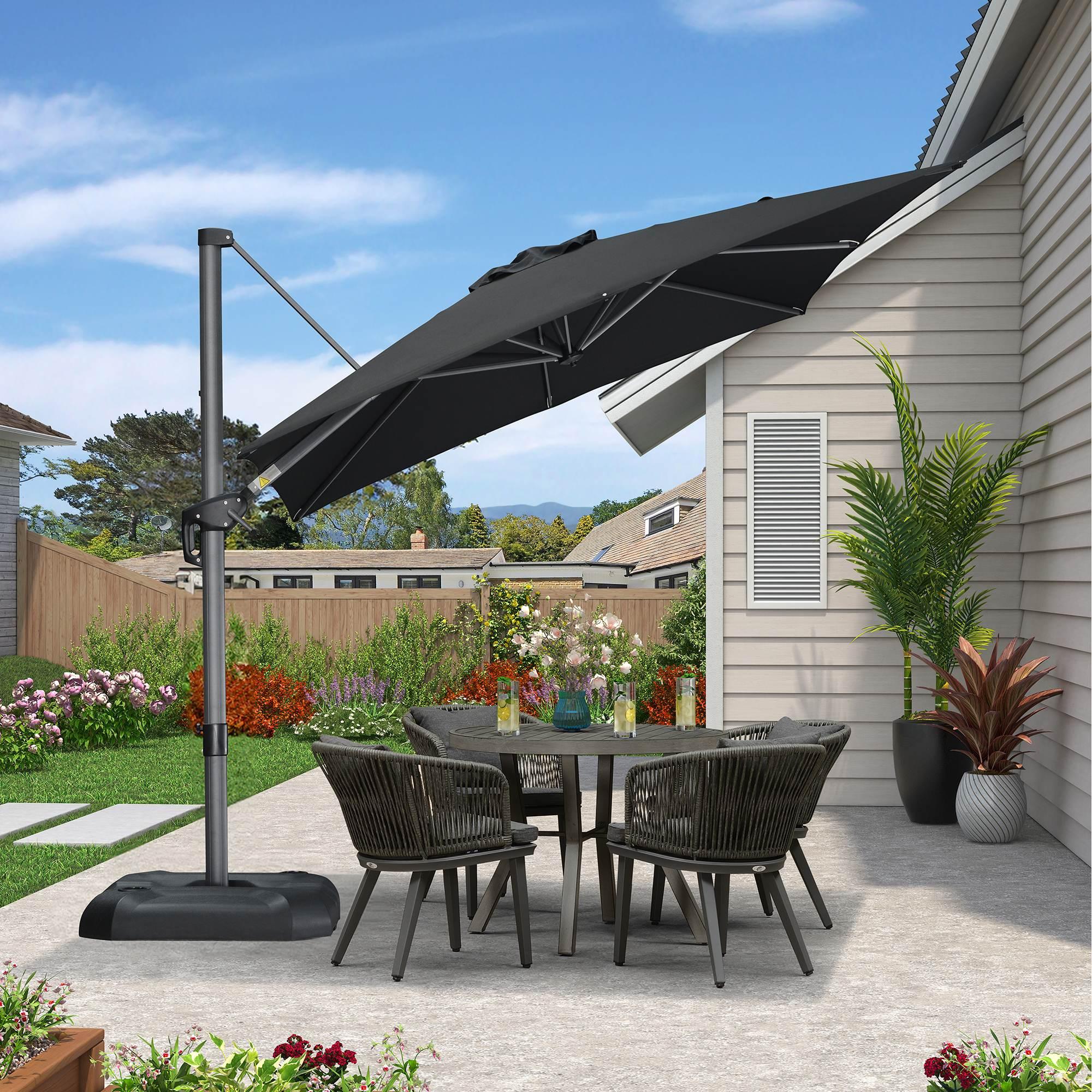 PURPLE LEAF Patio Outdoor Large Umbrella Square and Rectangular Cantilever Yard Sun Umbrellas - Image 160