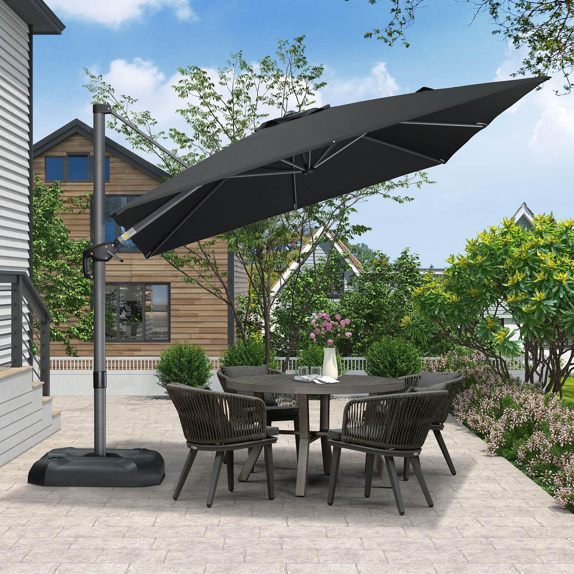 PURPLE LEAF Patio Outdoor Large Umbrella Square and Rectangular Cantilever Yard Sun Umbrellas - Image 161