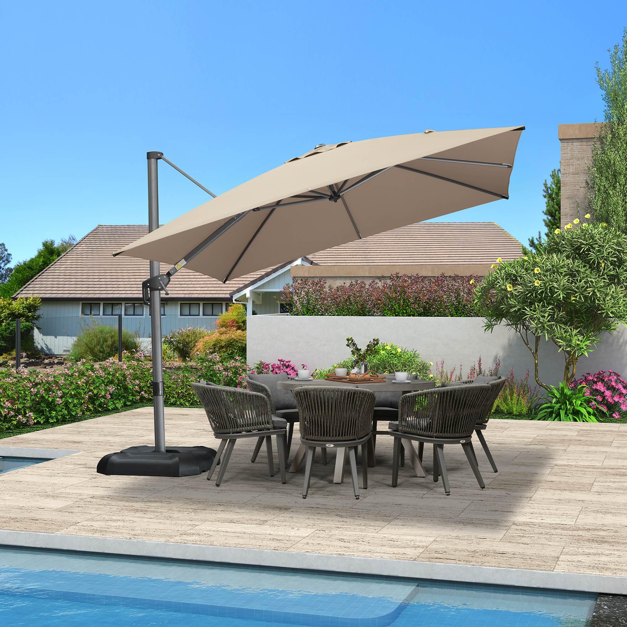 PURPLE LEAF Patio Outdoor Large Umbrella Square and Rectangular Cantilever Yard Sun Umbrellas - Image 169