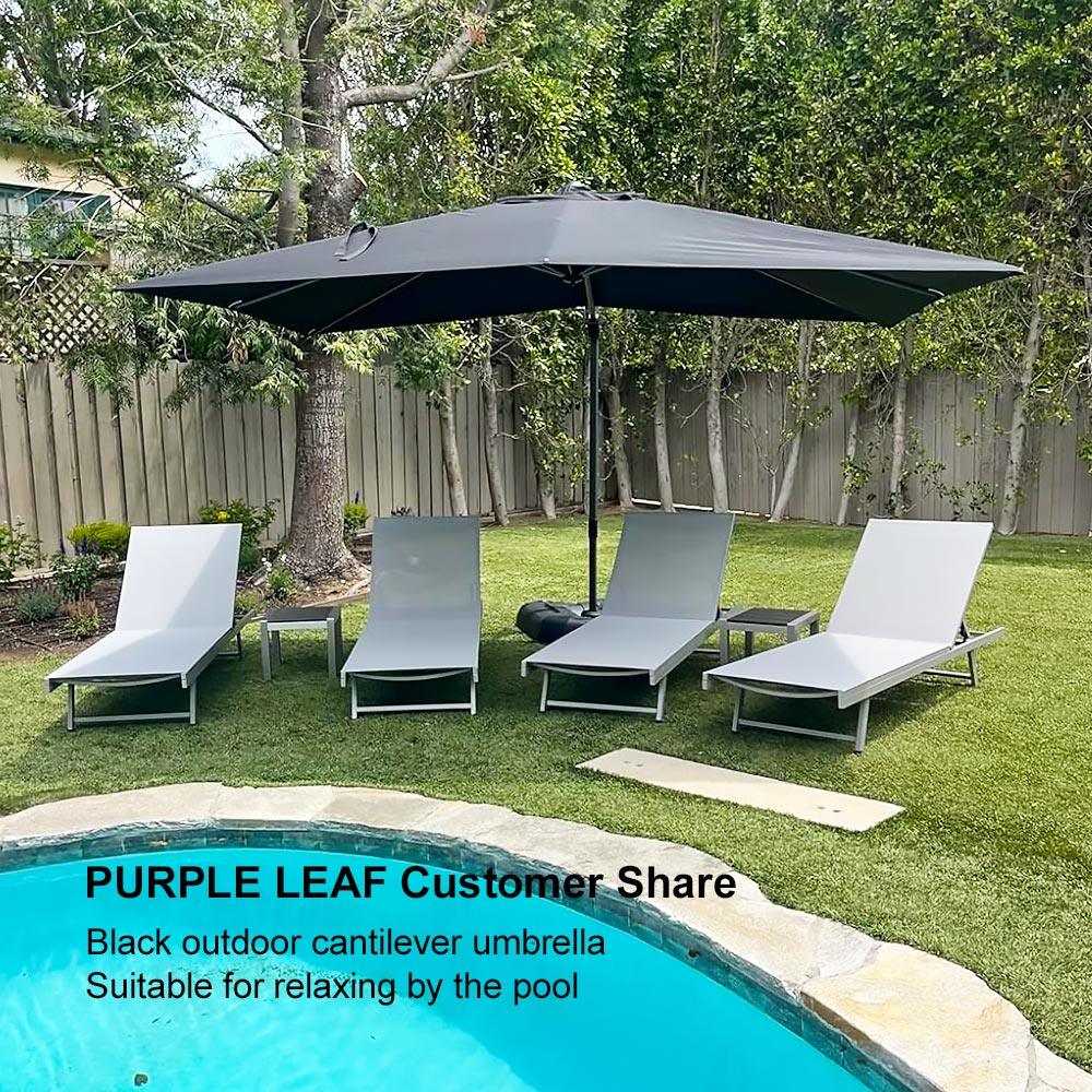 PURPLE LEAF Patio Outdoor Large Umbrella Square and Rectangular Cantilever Yard Sun Umbrellas - Image 19