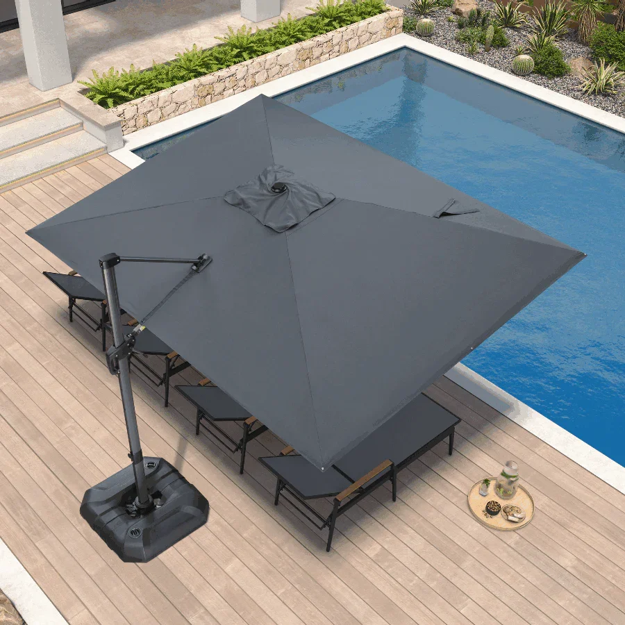 PURPLE LEAF Patio Outdoor Large Umbrella Square and Rectangular Cantilever Yard Sun Umbrellas - Image 218