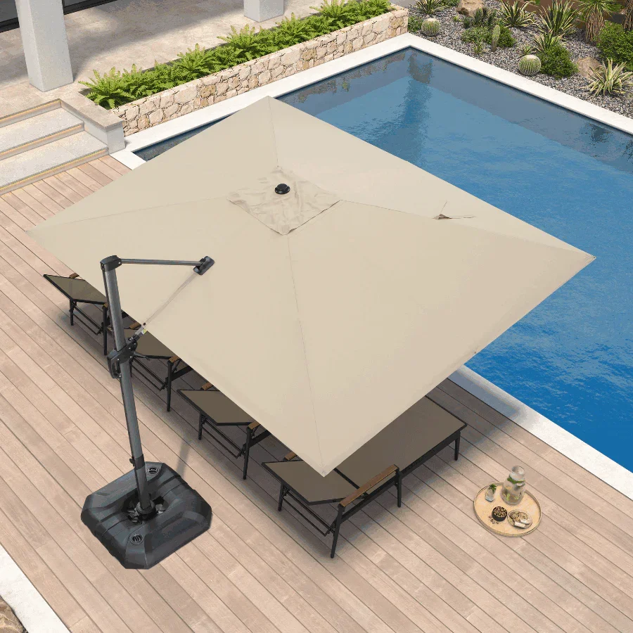 PURPLE LEAF Patio Outdoor Large Umbrella Square and Rectangular Cantilever Yard Sun Umbrellas - Image 219