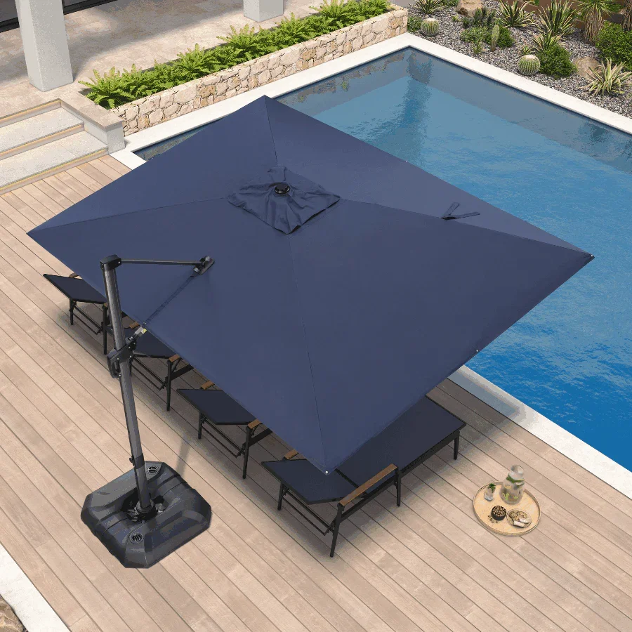 PURPLE LEAF Patio Outdoor Large Umbrella Square and Rectangular Cantilever Yard Sun Umbrellas - Image 220