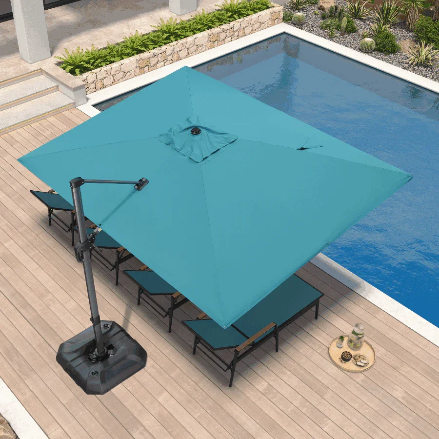 PURPLE LEAF Patio Outdoor Large Umbrella Square and Rectangular Cantilever Yard Sun Umbrellas - Image 221
