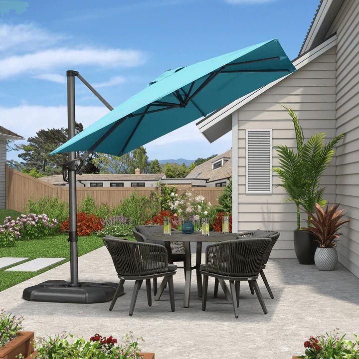PURPLE LEAF Patio Outdoor Large Umbrella Square and Rectangular Cantilever Yard Sun Umbrellas - Image 224