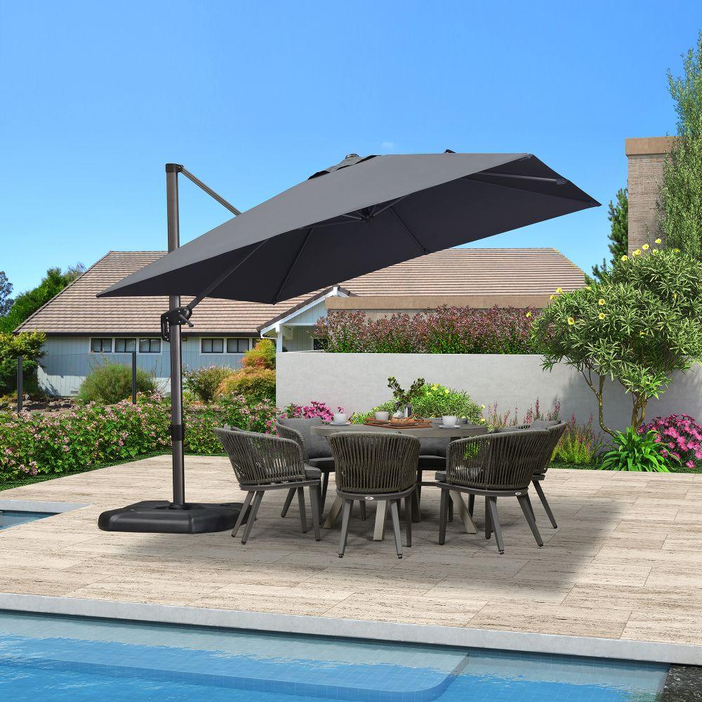 PURPLE LEAF Patio Outdoor Large Umbrella Square and Rectangular Cantilever Yard Sun Umbrellas - Image 225