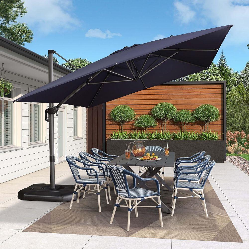 PURPLE LEAF Patio Outdoor Large Umbrella Square and Rectangular Cantilever Yard Sun Umbrellas - Image 227