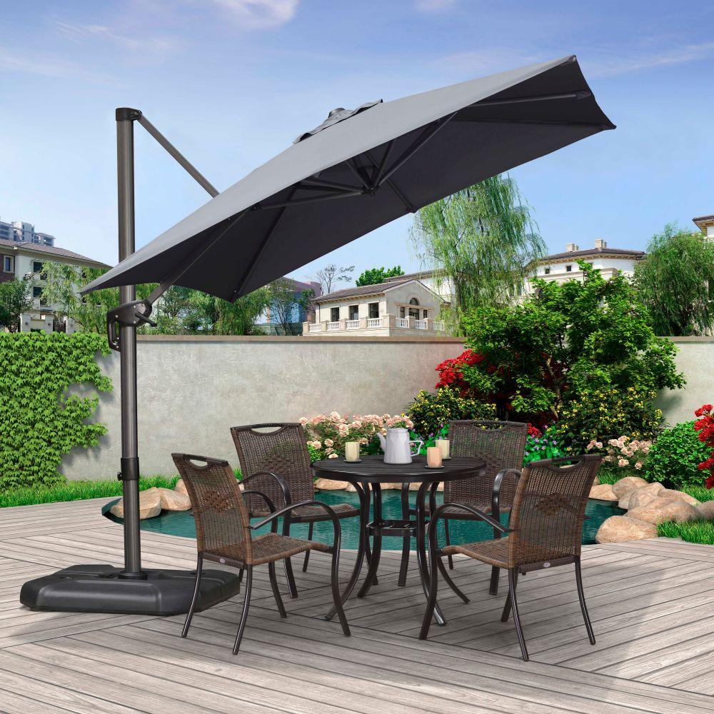 PURPLE LEAF Patio Outdoor Large Umbrella Square and Rectangular Cantilever Yard Sun Umbrellas - Image 229