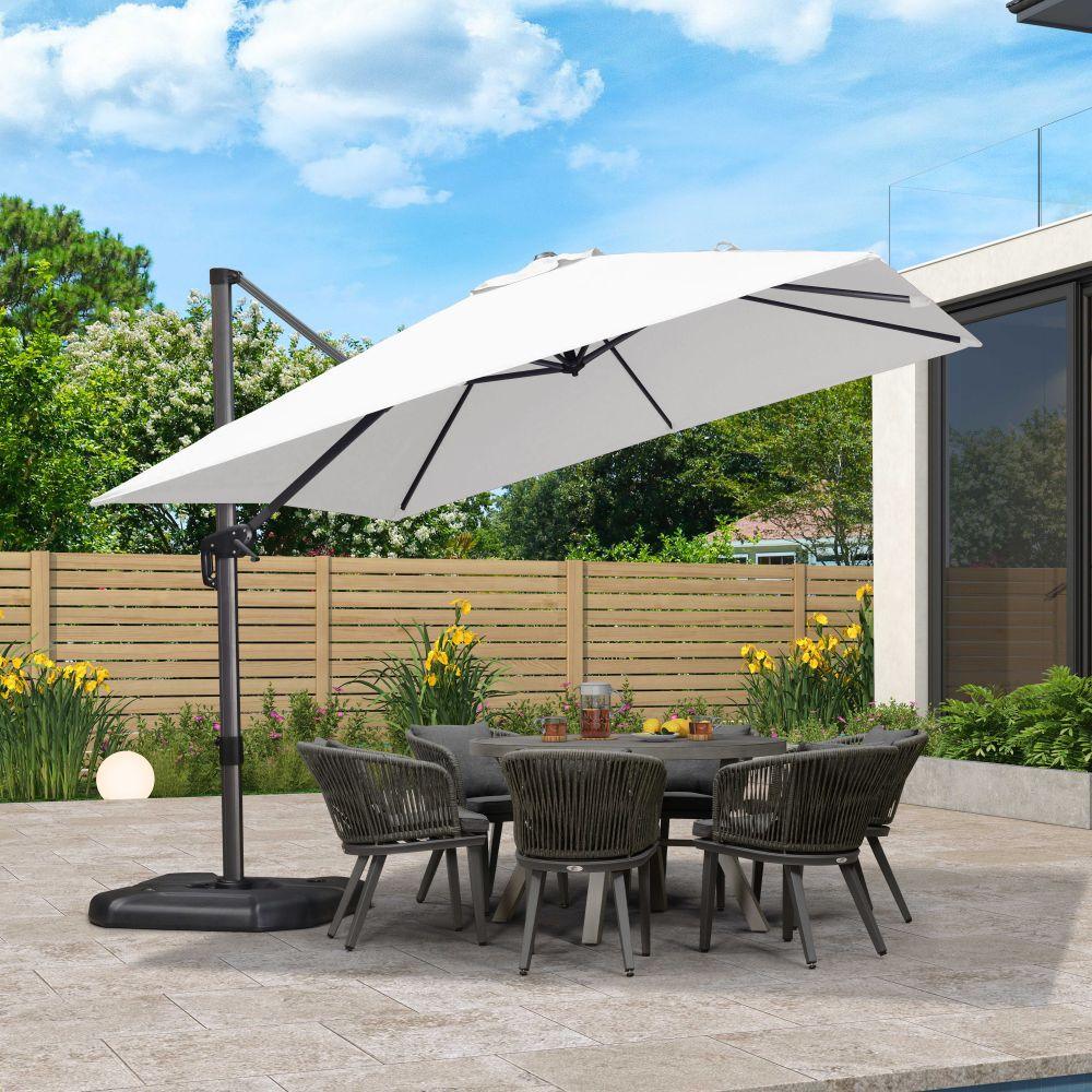 PURPLE LEAF Patio Outdoor Large Umbrella Square and Rectangular Cantilever Yard Sun Umbrellas - Image 232