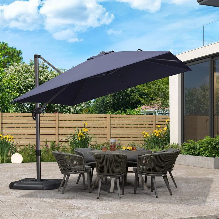PURPLE LEAF Patio Outdoor Large Umbrella Square and Rectangular Cantilever Yard Sun Umbrellas - Image 235