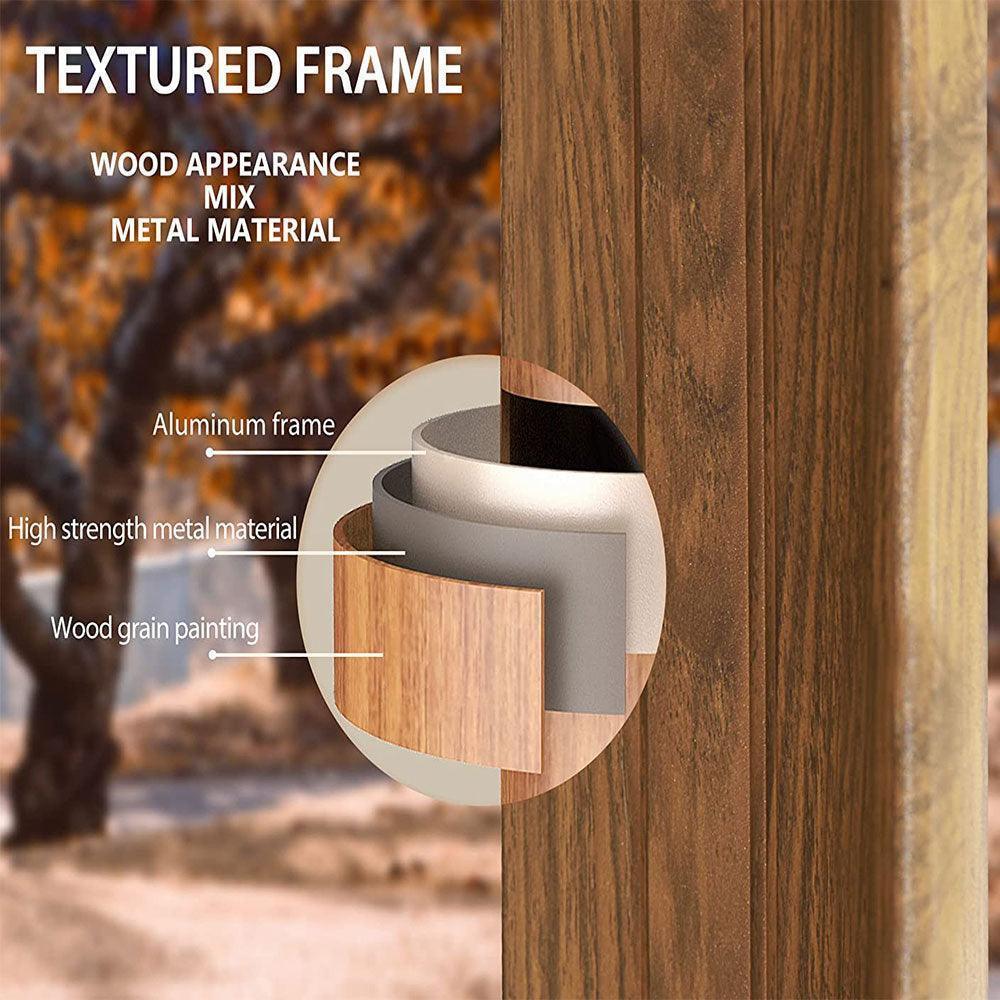 PURPLE LEAF Hardtop Gazebo for Patio Wood Grain Galvanized Steel Frame Awning with Netting - Image 49