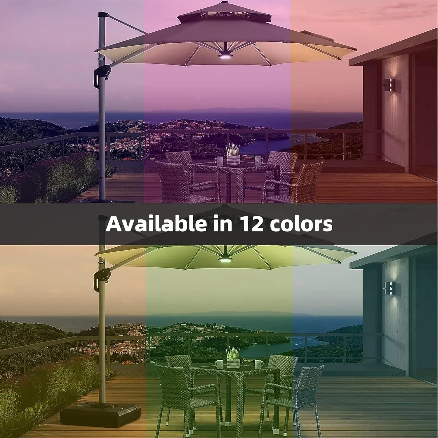 PURPLE LEAF Patio Umbrella Light with Remote Control 12 Color Brightness for Patio Umbrellas, Camping Tents or Outdoor Use (Black) - Image 11