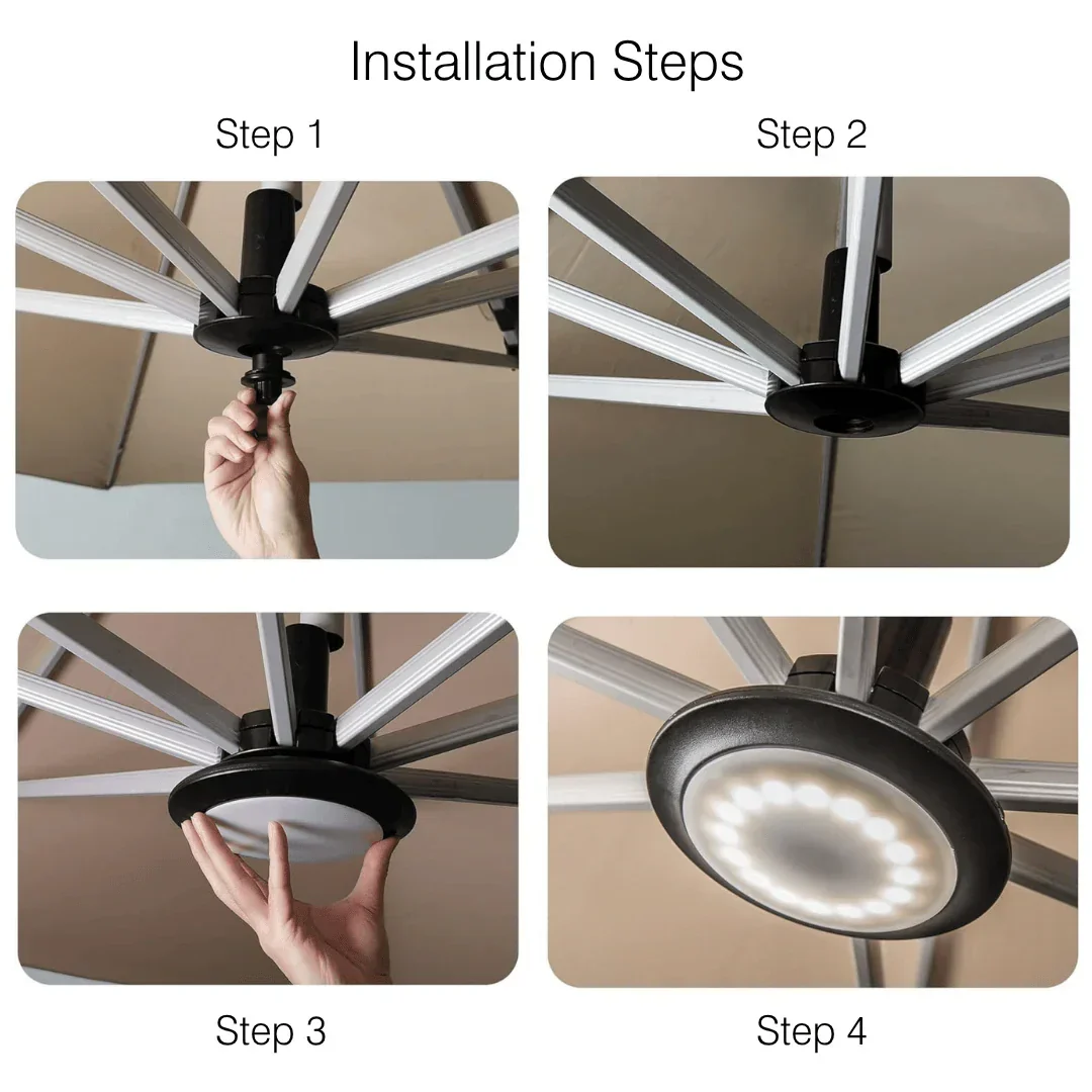 PURPLE LEAF Patio Umbrella Light with Remote Control 12 Color Brightness for Patio Umbrellas, Camping Tents or Outdoor Use (Black) - Image 13