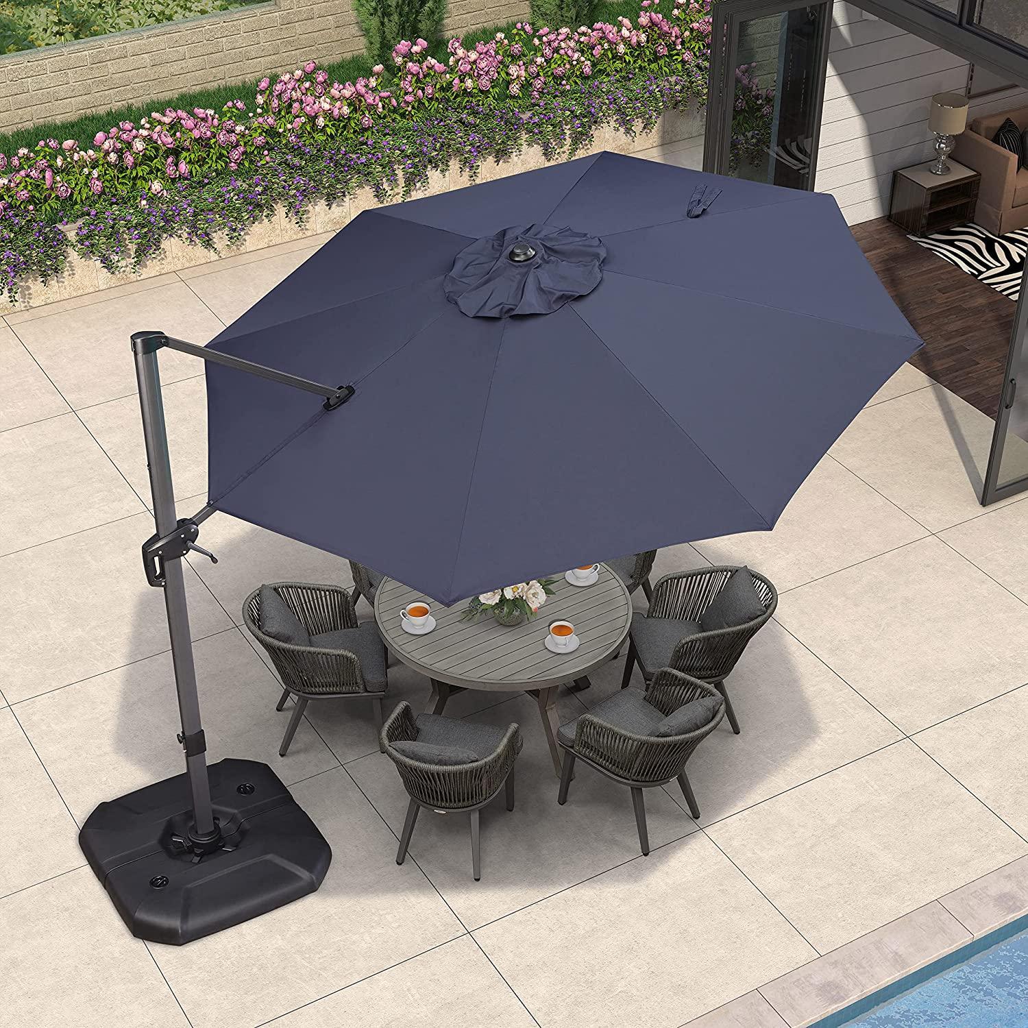 PURPLE LEAF Affordable Outdoor Umbrella Round Cantilever Umbrella for Garden - Image 31