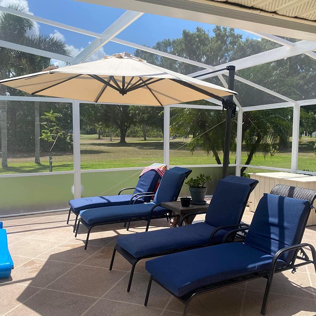 PURPLE LEAF Affordable Outdoor Umbrella Round Cantilever Umbrella for Garden - Image 51