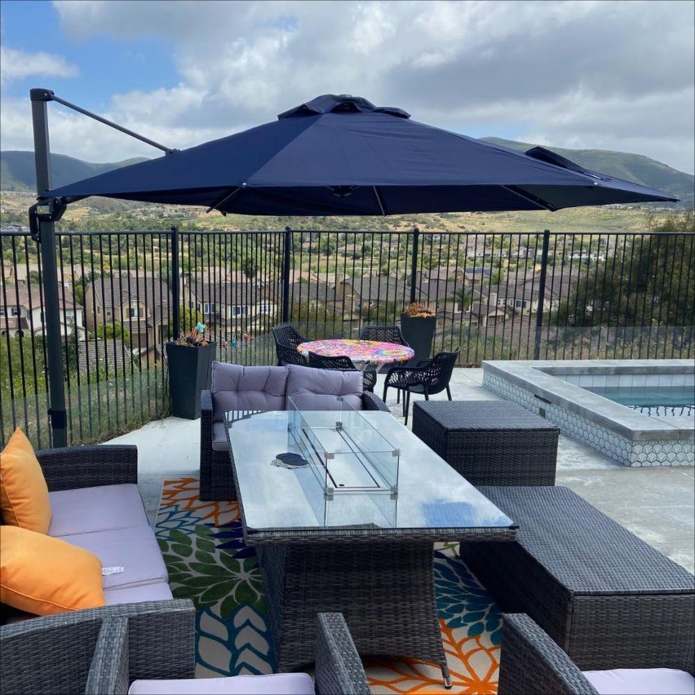 PURPLE LEAF Affordable Outdoor Umbrella Round Cantilever Umbrella for Garden - Image 55