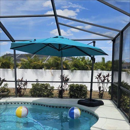 PURPLE LEAF Affordable Outdoor Umbrella Round Cantilever Umbrella for Garden - Image 58