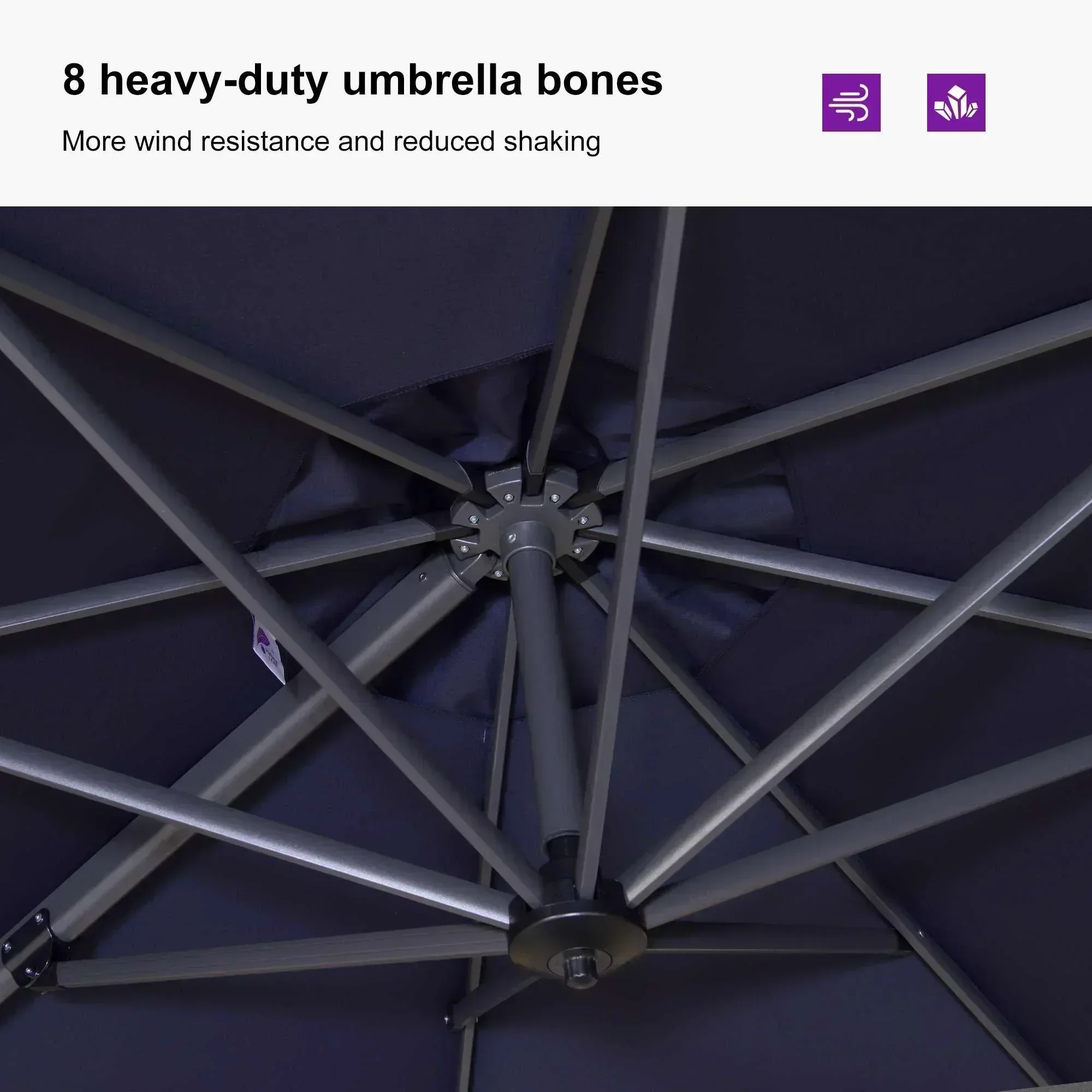 PURPLE LEAF Affordable Outdoor Umbrella Round Cantilever Umbrella for Garden - Image 82