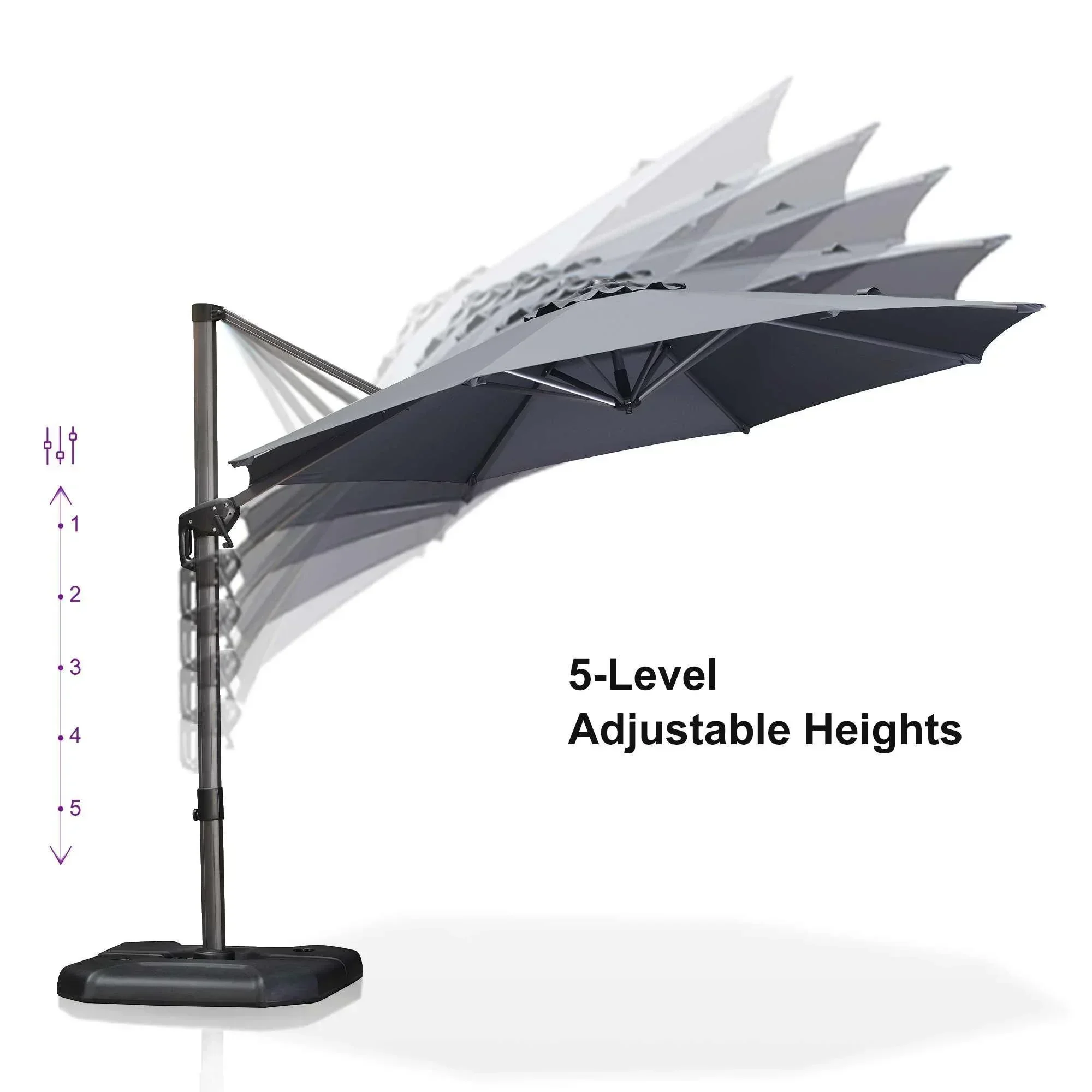 PURPLE LEAF Affordable Outdoor Umbrella Round Cantilever Umbrella for Garden - Image 89