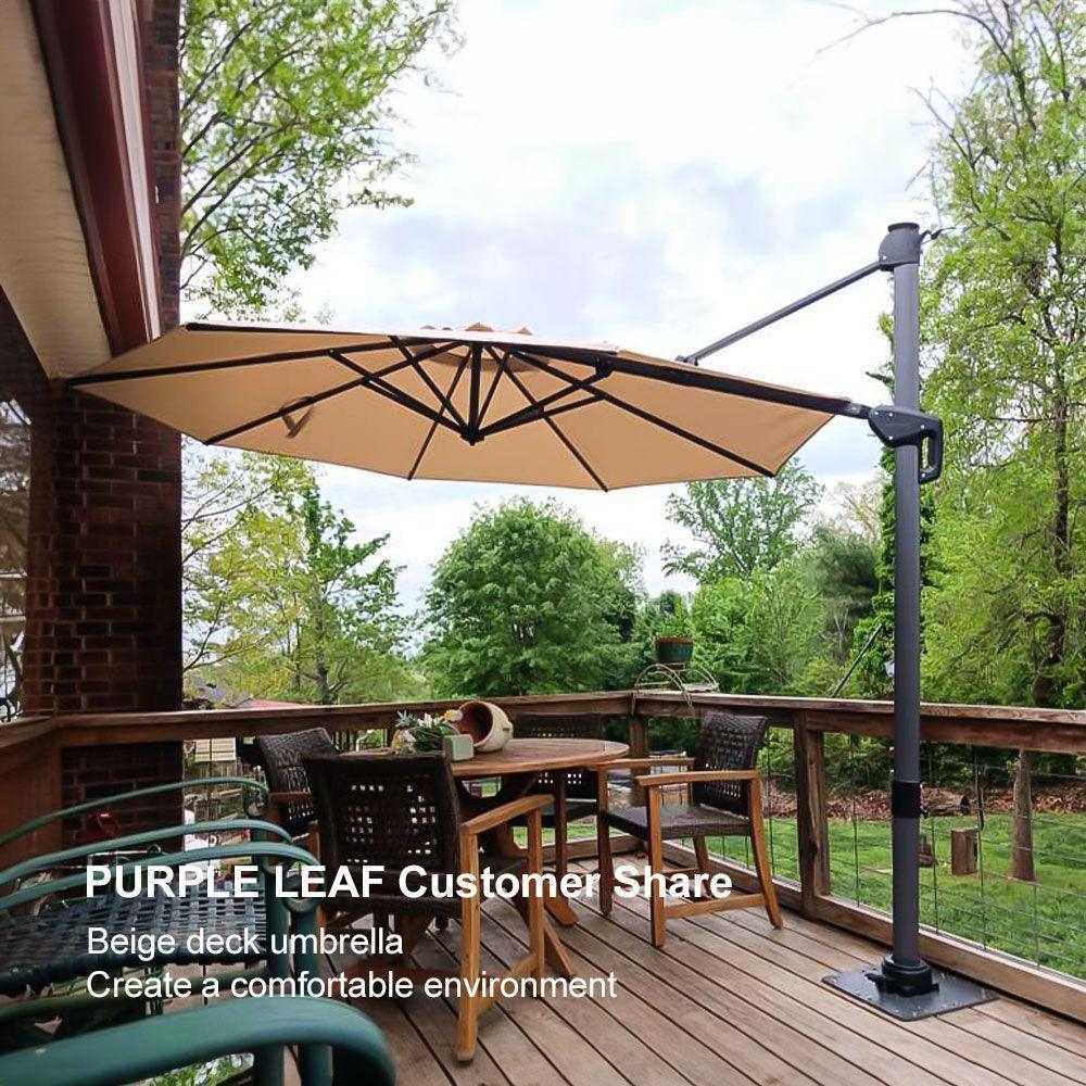 PURPLE LEAF Affordable Outdoor Umbrella Round Cantilever Umbrella for Garden - Image 113