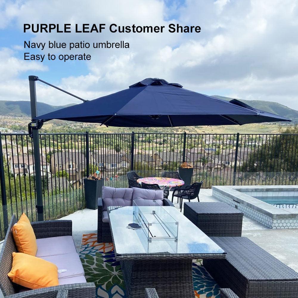 PURPLE LEAF Affordable Outdoor Umbrella Round Cantilever Umbrella for Garden - Image 115