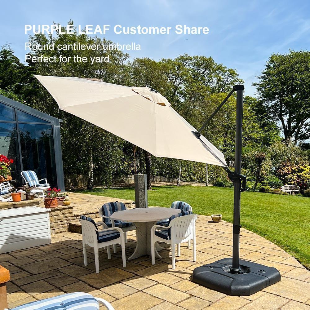 PURPLE LEAF Affordable Outdoor Umbrella Round Cantilever Umbrella for Garden - Image 117