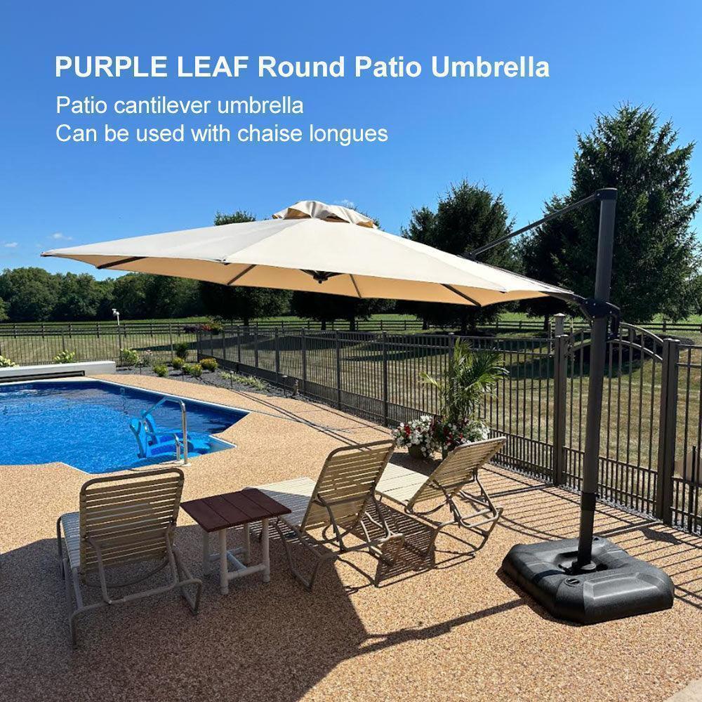 PURPLE LEAF Affordable Outdoor Umbrella Round Cantilever Umbrella for Garden - Image 119