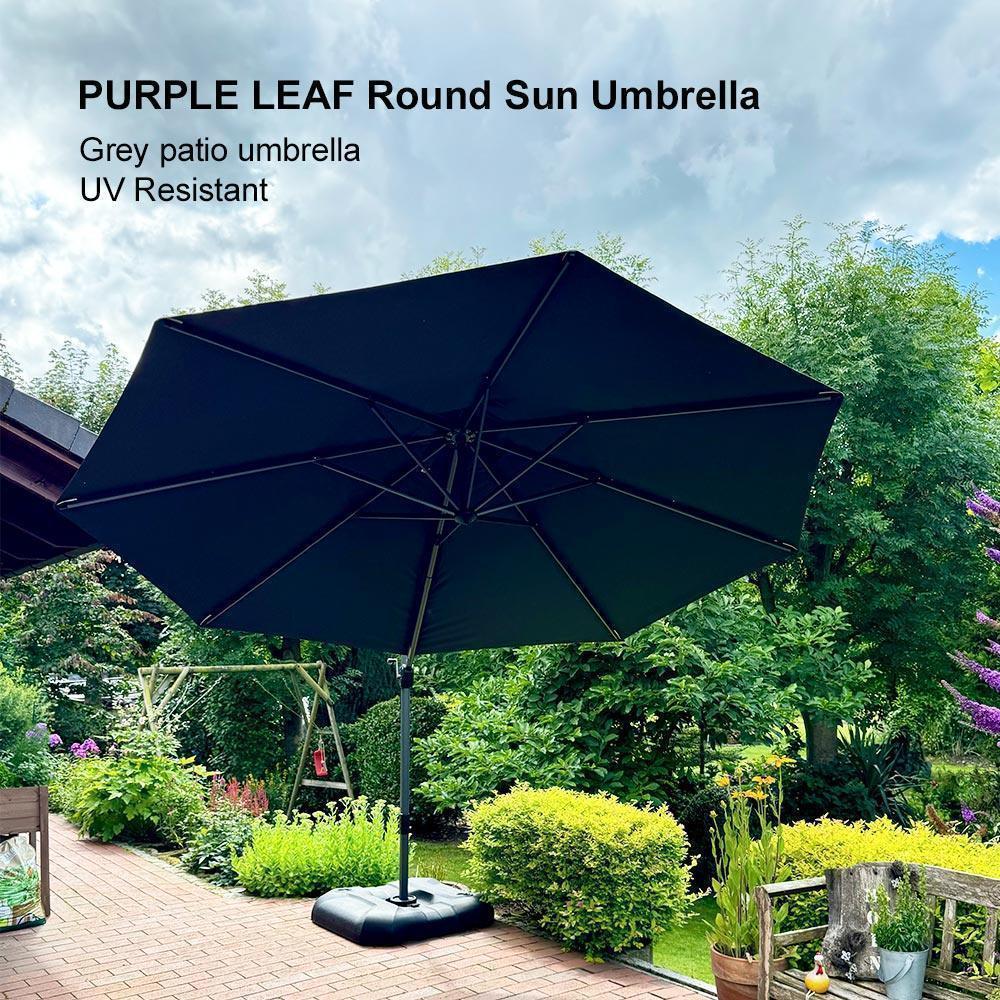 PURPLE LEAF Affordable Outdoor Umbrella Round Cantilever Umbrella for Garden - Image 123
