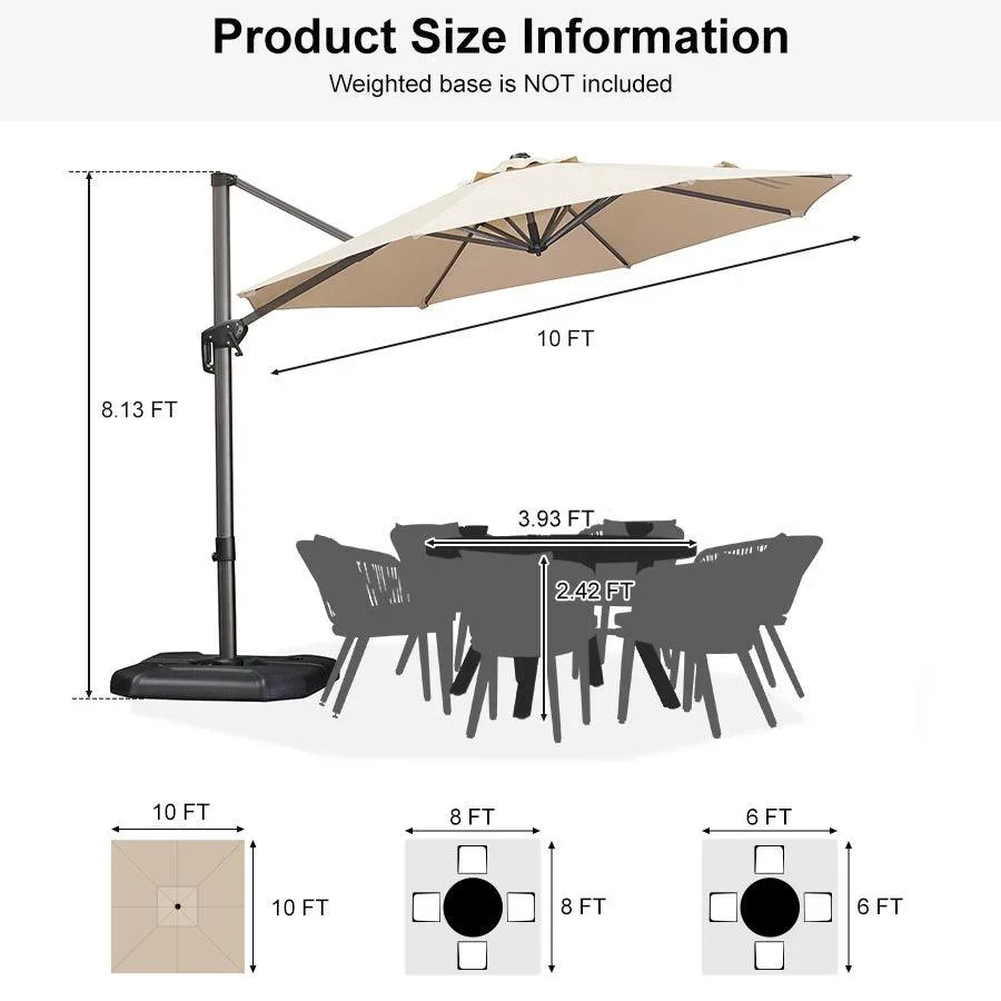PURPLE LEAF Affordable Outdoor Umbrella Round Cantilever Umbrella for Garden - Image 127