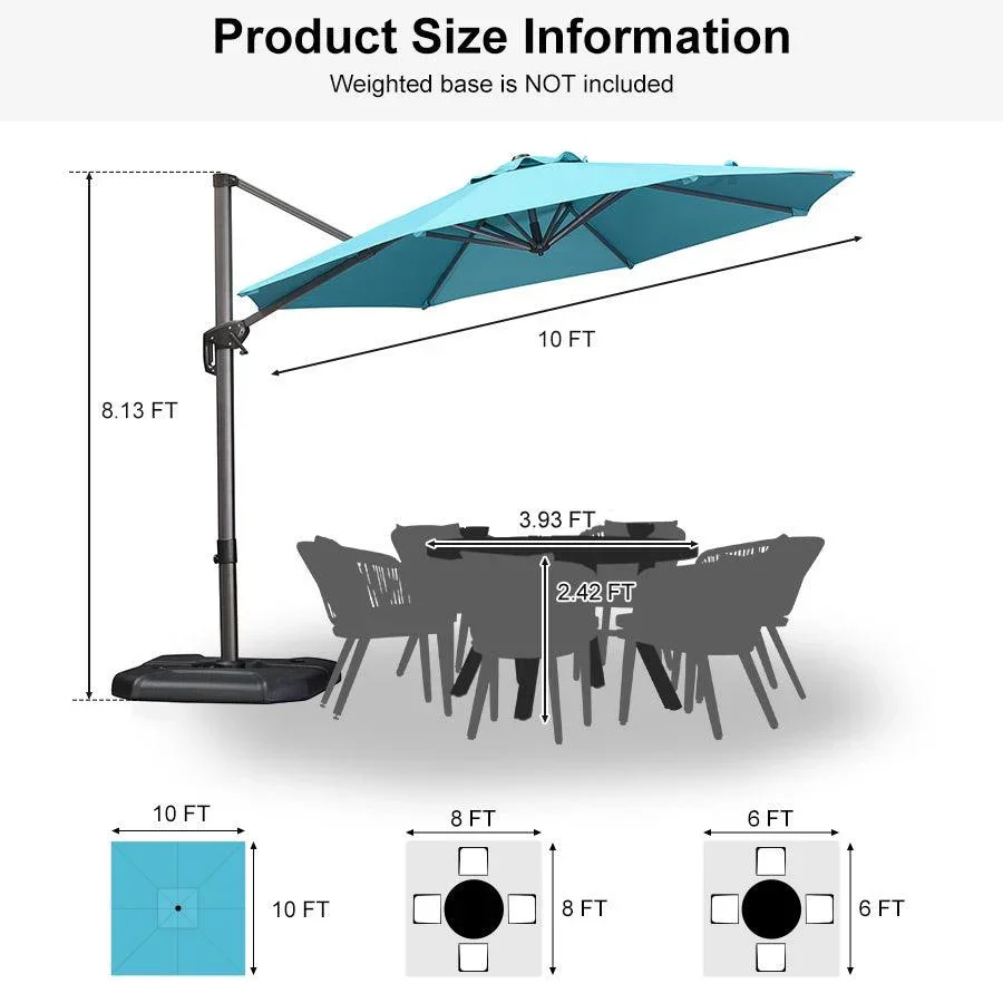 PURPLE LEAF Affordable Outdoor Umbrella Round Cantilever Umbrella for Garden - Image 130