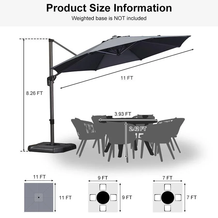 PURPLE LEAF Affordable Outdoor Umbrella Round Cantilever Umbrella for Garden - Image 133