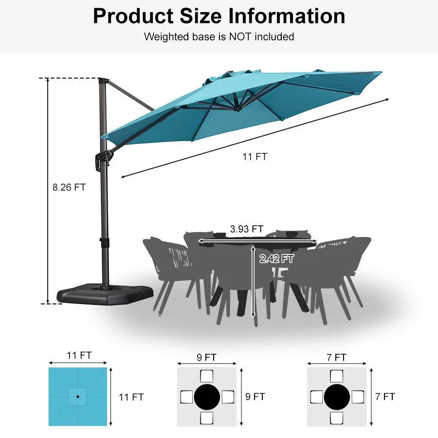 PURPLE LEAF Affordable Outdoor Umbrella Round Cantilever Umbrella for Garden - Image 134