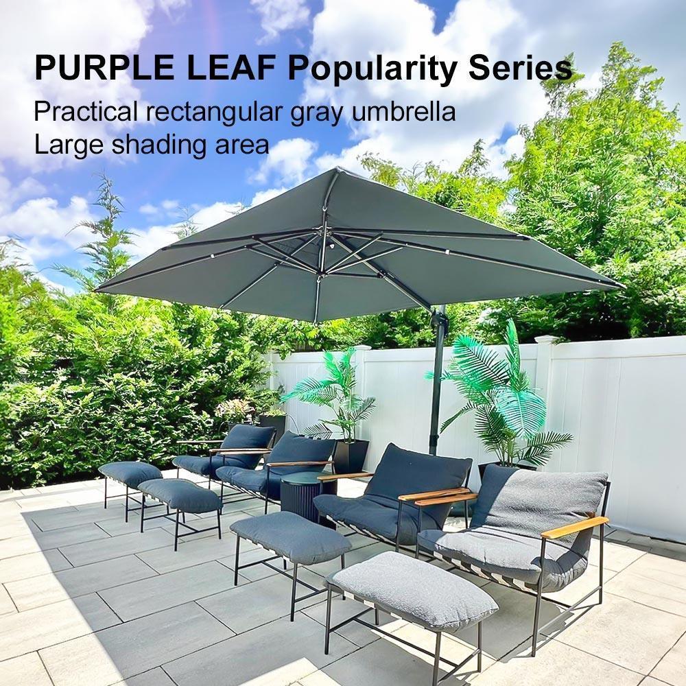 PURPLE LEAF Patio Outdoor Large Umbrella Square and Rectangular Cantilever Yard Sun Umbrellas - Image 115