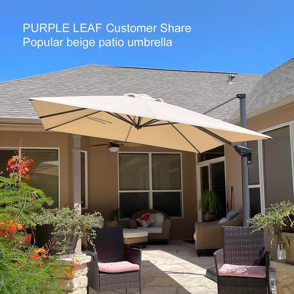 PURPLE LEAF Patio Outdoor Large Umbrella Square and Rectangular Cantilever Yard Sun Umbrellas - Image 5