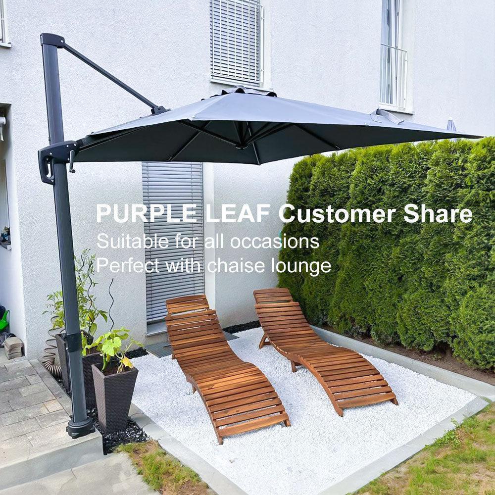 PURPLE LEAF Patio Outdoor Large Umbrella Square and Rectangular Cantilever Yard Sun Umbrellas - Image 118