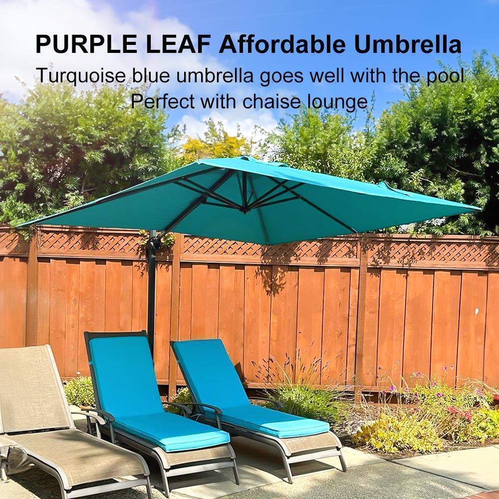 PURPLE LEAF Patio Outdoor Large Umbrella Square and Rectangular Cantilever Yard Sun Umbrellas - Image 119